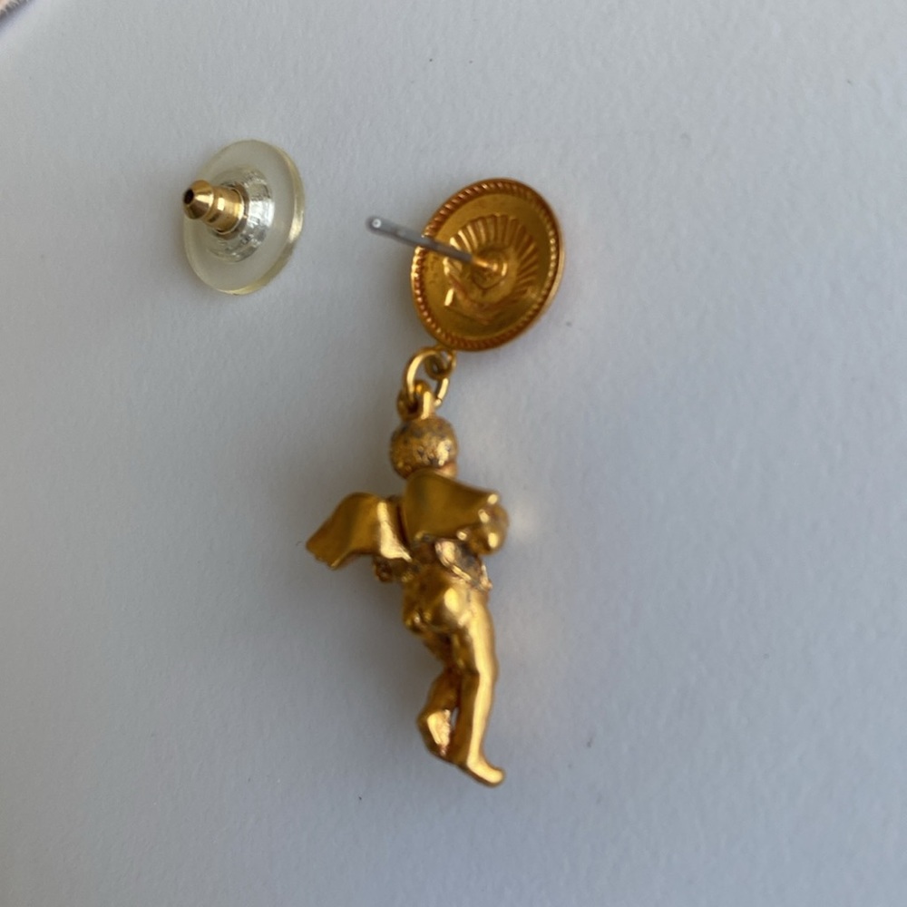 NWT Kirks Folly Angels Gold Tone Earrings - Picture 8 of 8